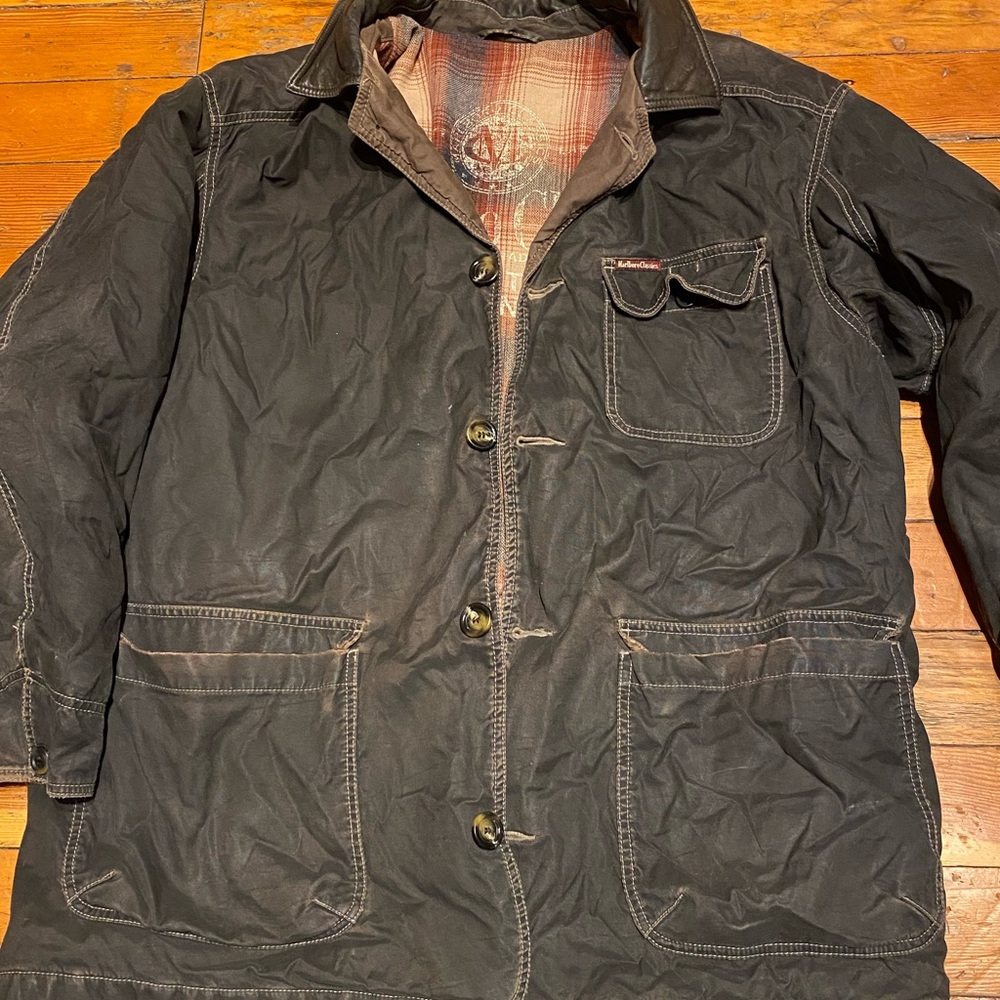 Vintage Malboro Classics Men's Cigar Coloured Waxed Jacket